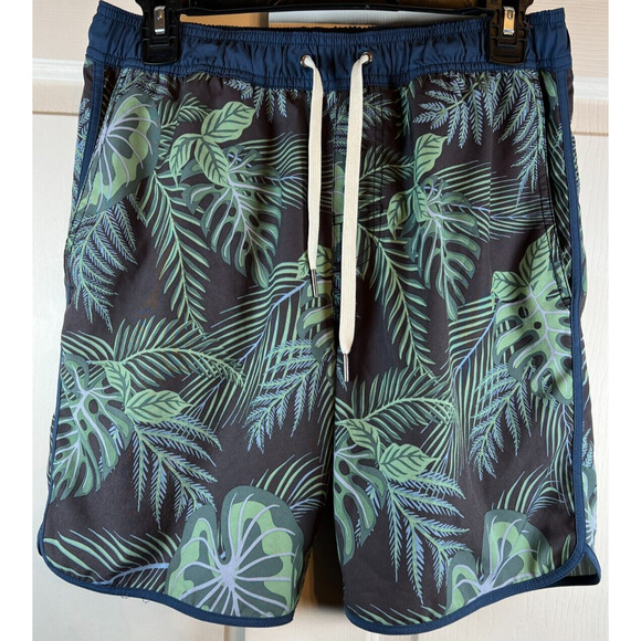 Mens Fair Harbour The Anchor Lined Swim Shorts Trunks Palm Print Size Small - Picture 1 of 5